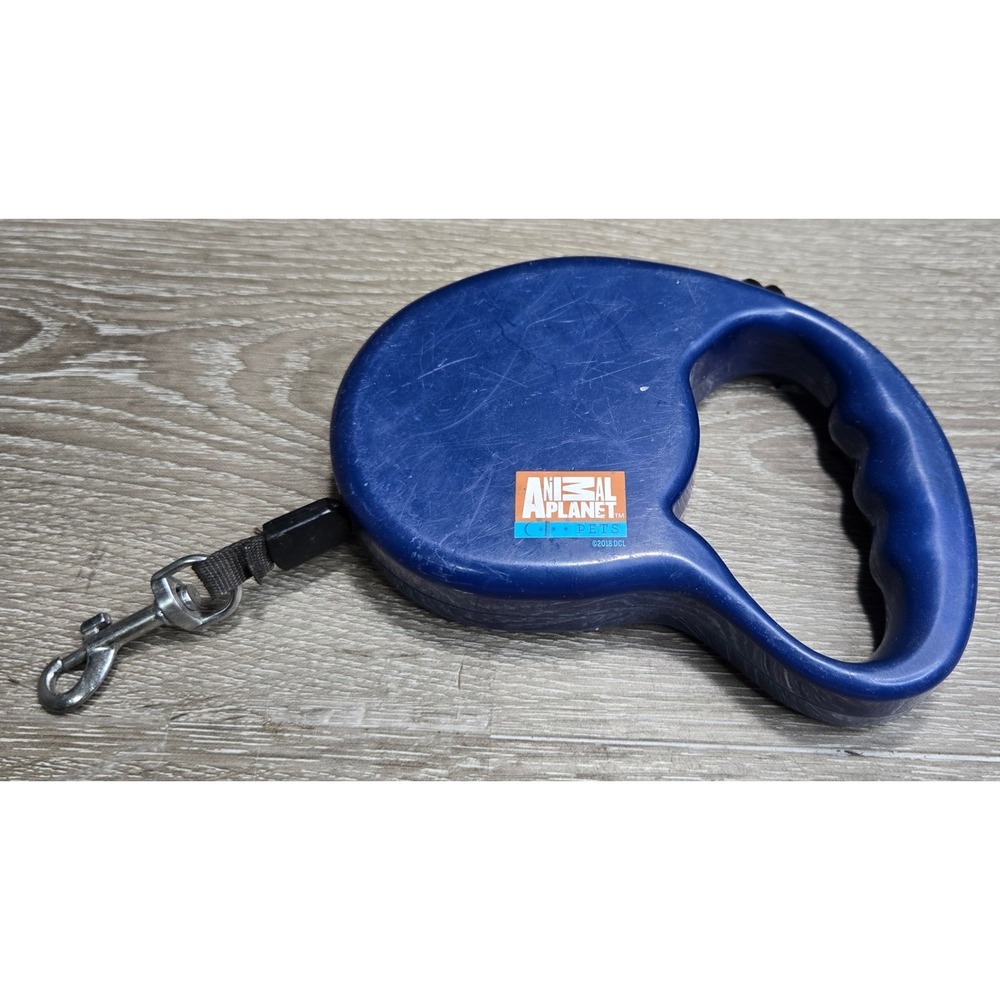 Animal Planet Retractable Dog Leash Brake & Lock System 10' Blue Metal Clip